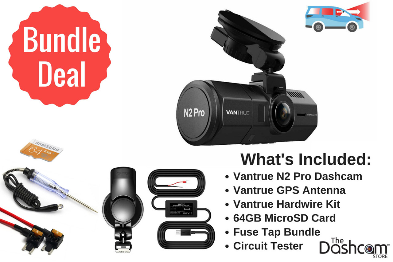 Vantrue N2 Pro Dual Lens 1080p Dash Cam DIY Installation Bundle