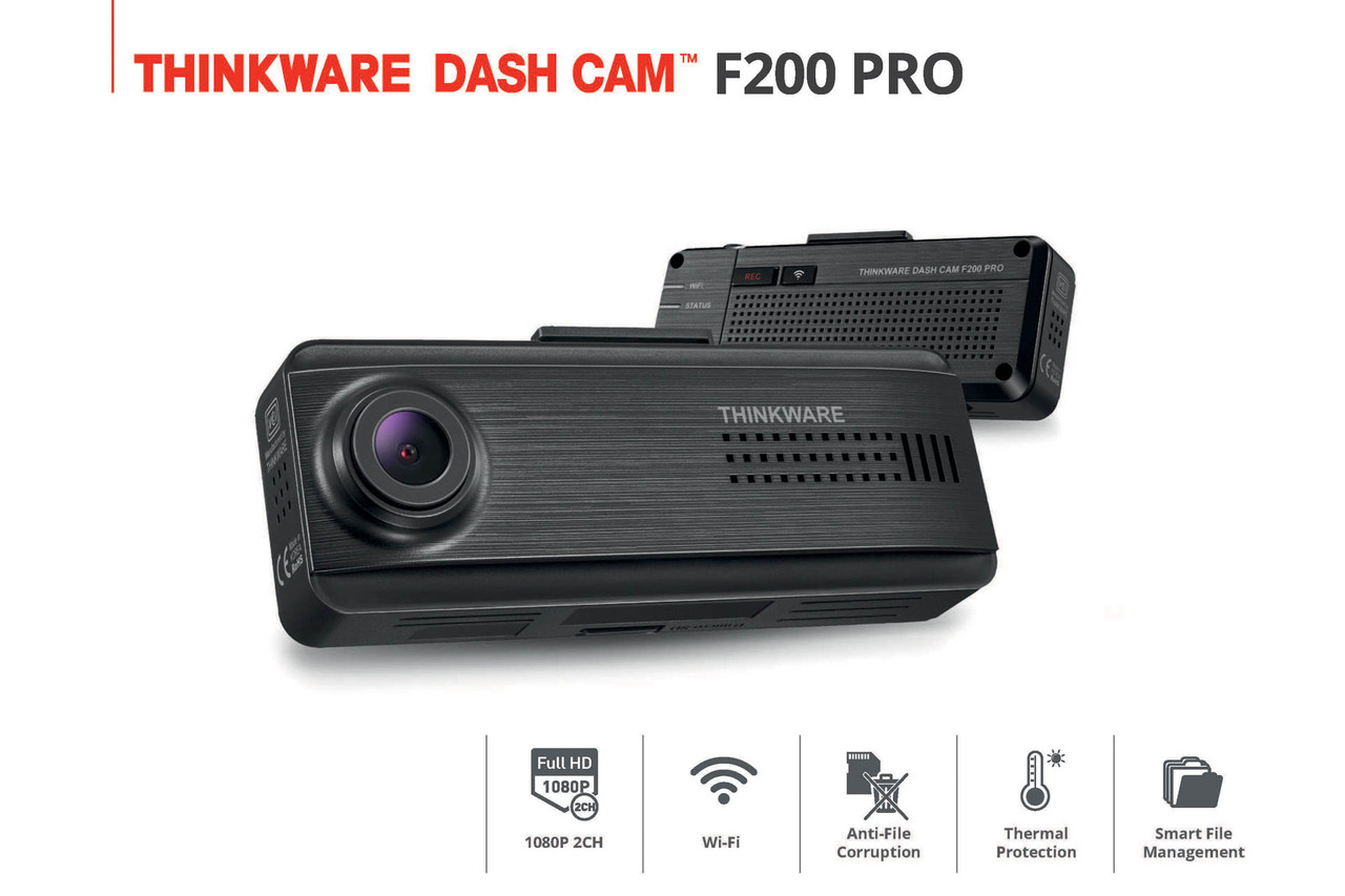 Thinkware F200 Pro Dual Lens Full HD Dashcam w/ WiFi