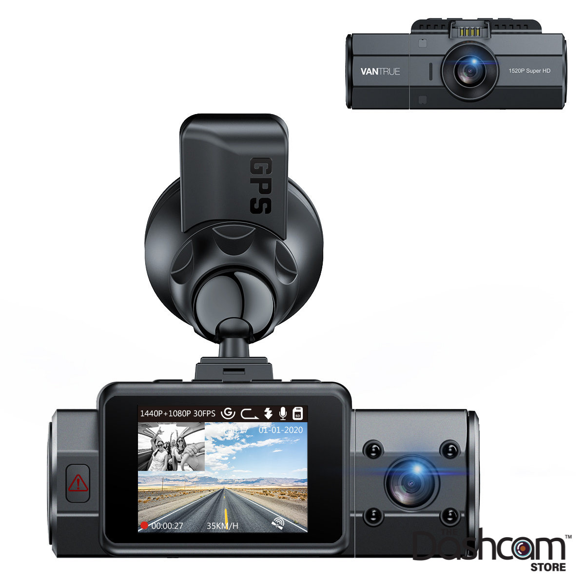 Vantrue N2S Dual Lens Dash Cam for Front & Inside Recording