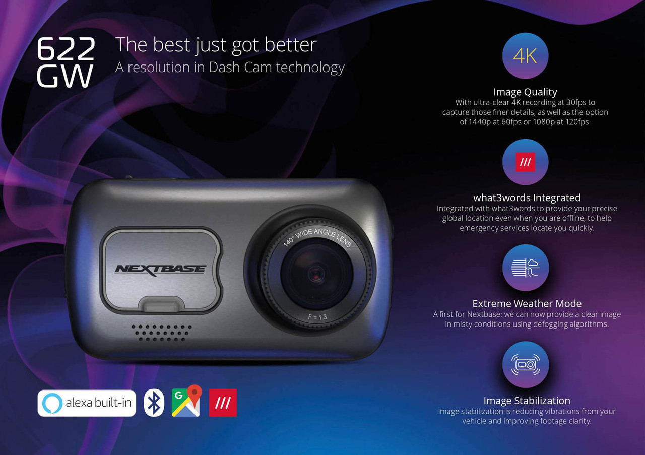 Nextbase 622GW Flagship Front-Facing 4K Ultra HD Touchscreen Dash Cam