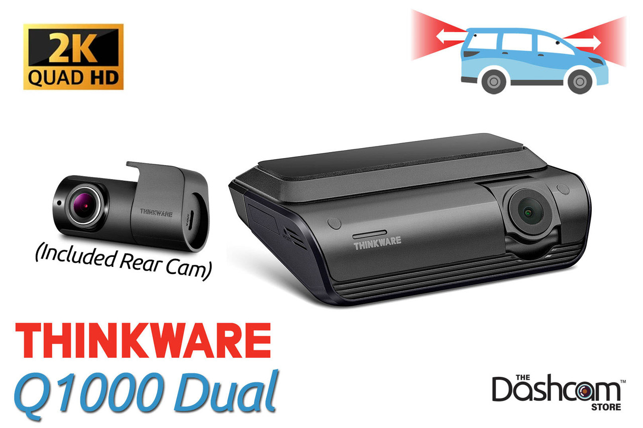 Thinkware Q1000 2K QHD Dual Lens Dashcam for Front + Rear Recording