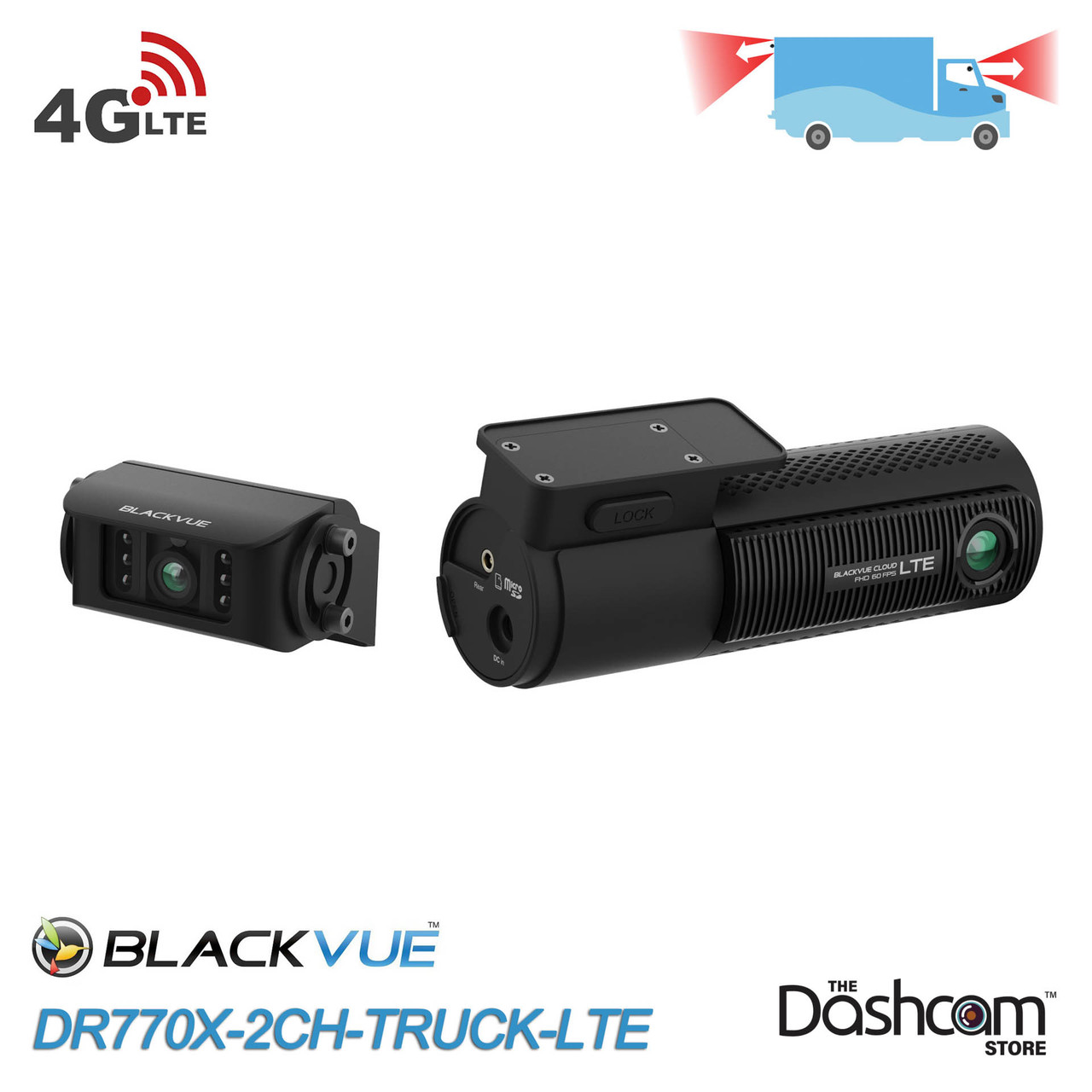 BlackVue DR770X-2CH-TRUCK Front and Wasterproof Rear Exterior 1080p Dash Cam