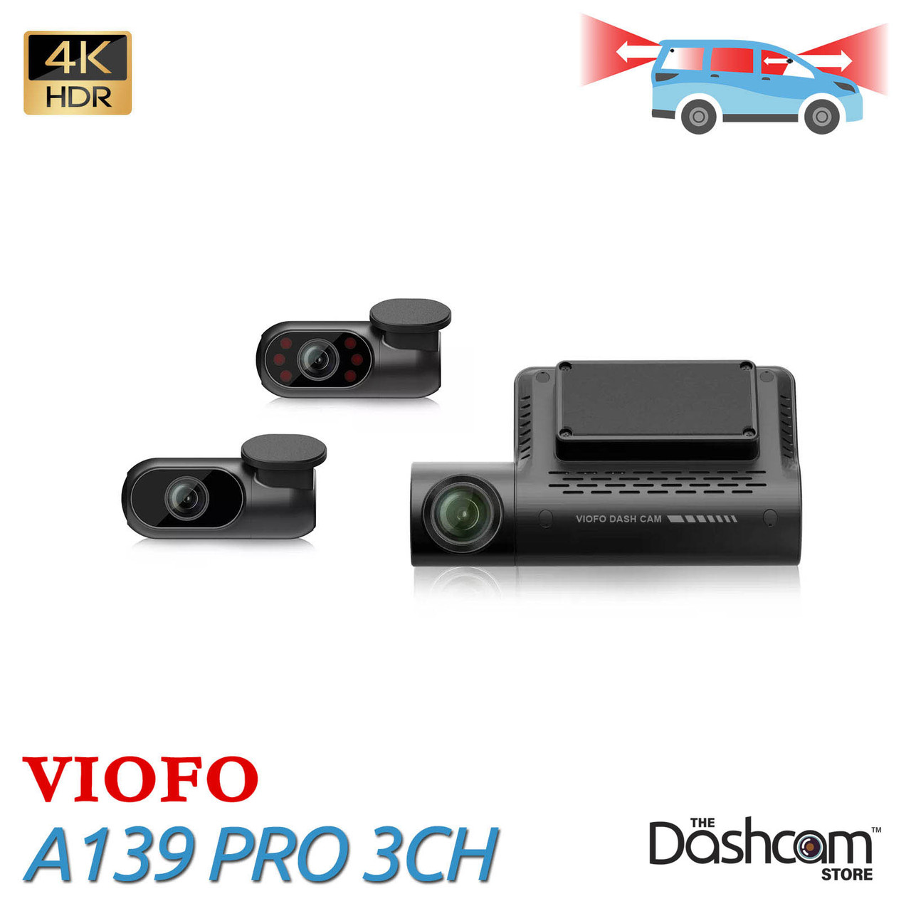 VIOFO A139 PRO 2CH | 4K Front and Rear Dash Cam w/ GPS & WiFi