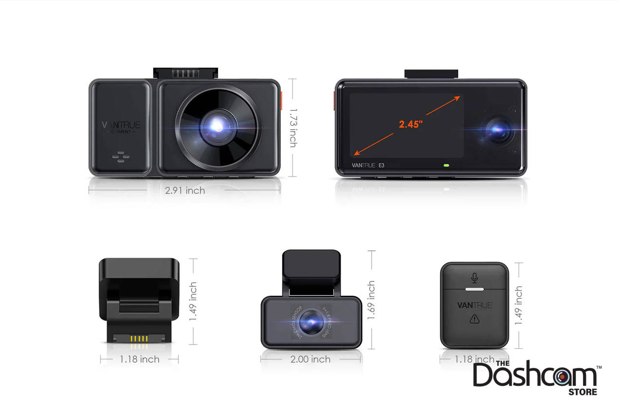 Shop Vantrue Element 3 (E3) Compact 3CH Triple-Lens Dash Cam