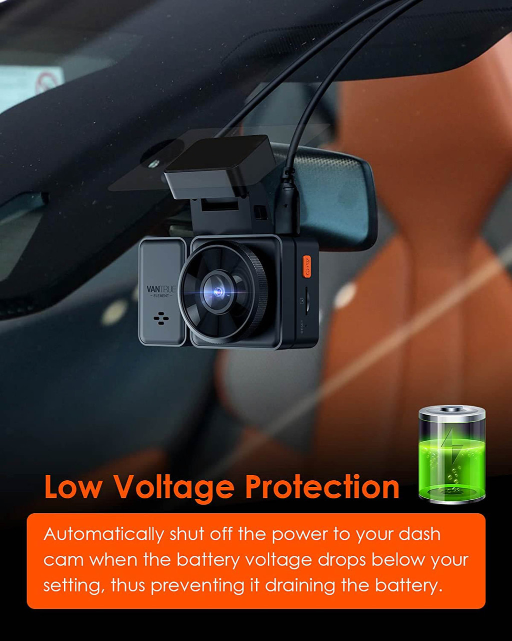 Shop Vantrue Element 3 (E3) Compact 3CH Triple-Lens Dash Cam