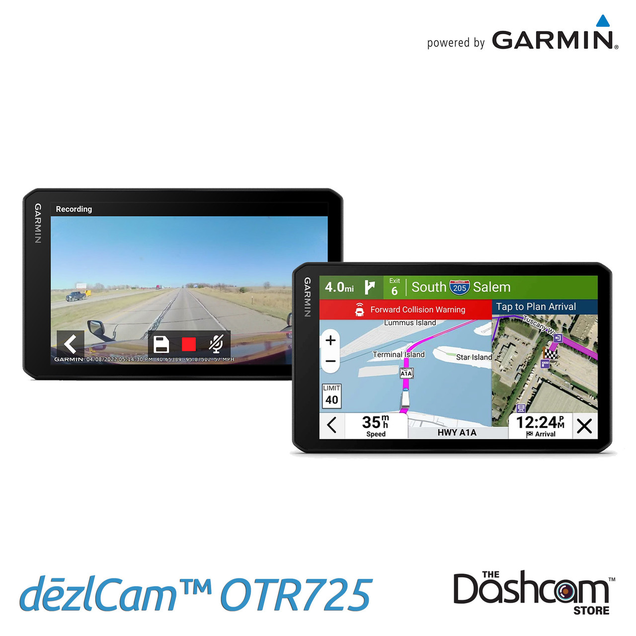 Garmin d zlCam 725 GPS Truck Navigator w Built in Dash Cam