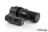 BlackVue DR650GW-2CH-IR dash cam front and secondary (inside-facing) cameras, note IR LEDs on rear camera BlackVue DR650GW-2CH-IR dash cam front and secondary (inside-facing) cameras, note IR LEDs on rear camera