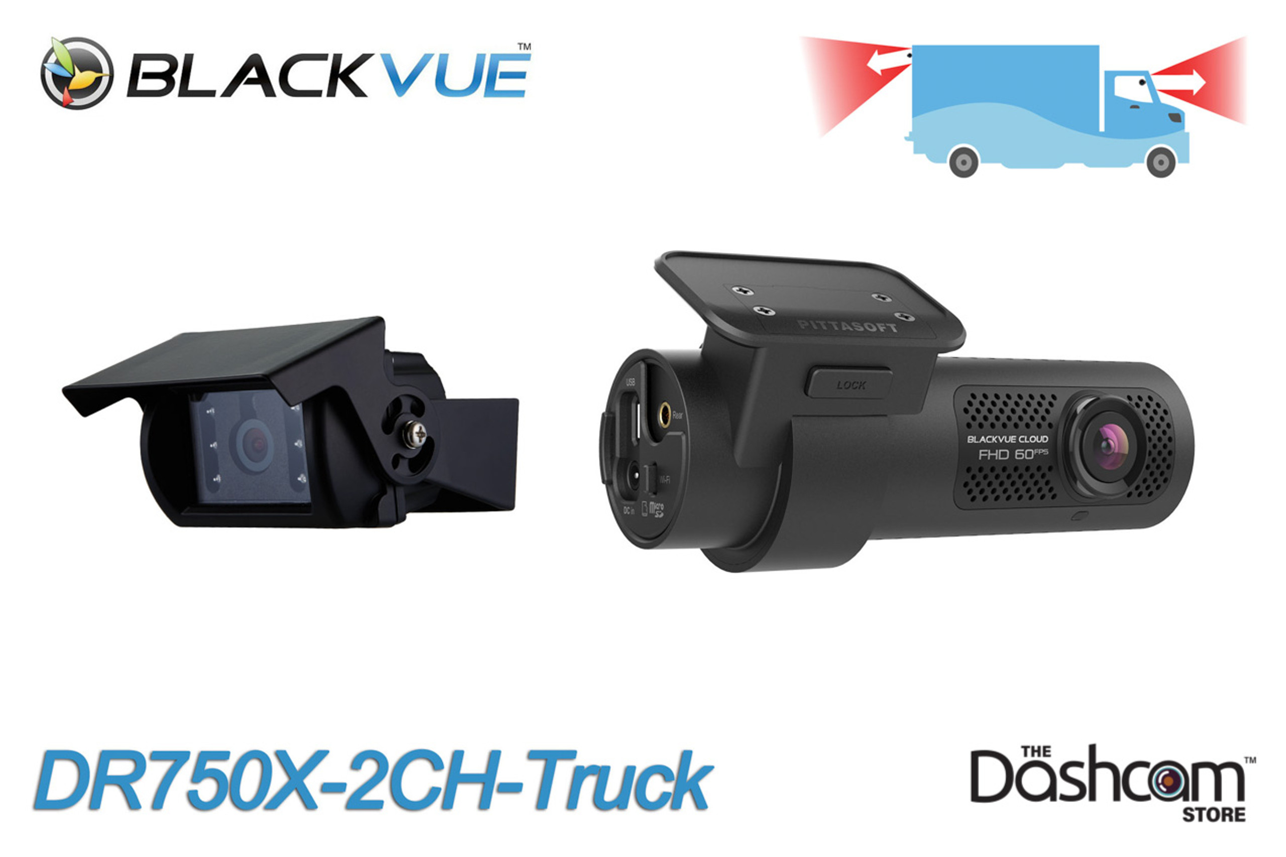 BlackVue DR750X2CHTRUCK Dash Cam w/ Exterior Rear Camera BlackVue DR750X2CHTRUCK Dash Cam w/ Exterior Rear Camera