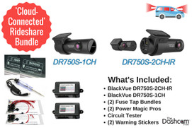 BlackVue Connected Rideshare Dashcam Bundle | DR750S 3-Channel System | Cloud-Connected Dashcam Bundle