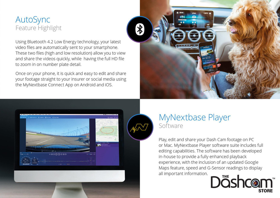 Nextbase 422GW Dash Cam AutoSync And MyNextbase Player Information