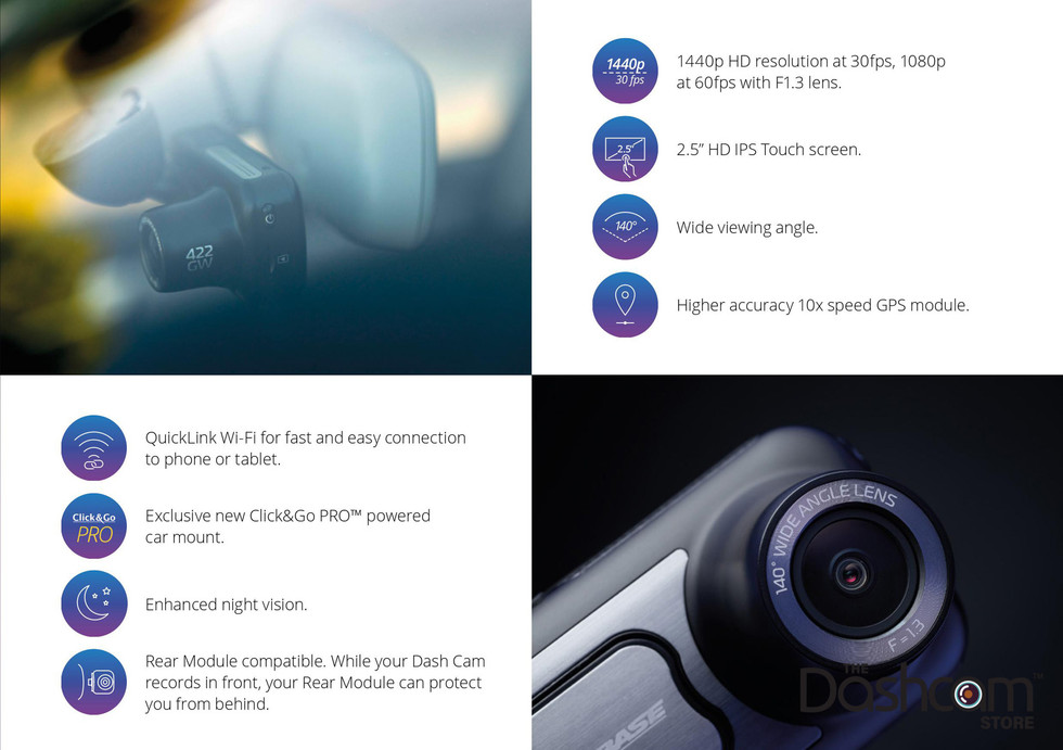 Nextbase 422GW Dash Cam Specific Model Features