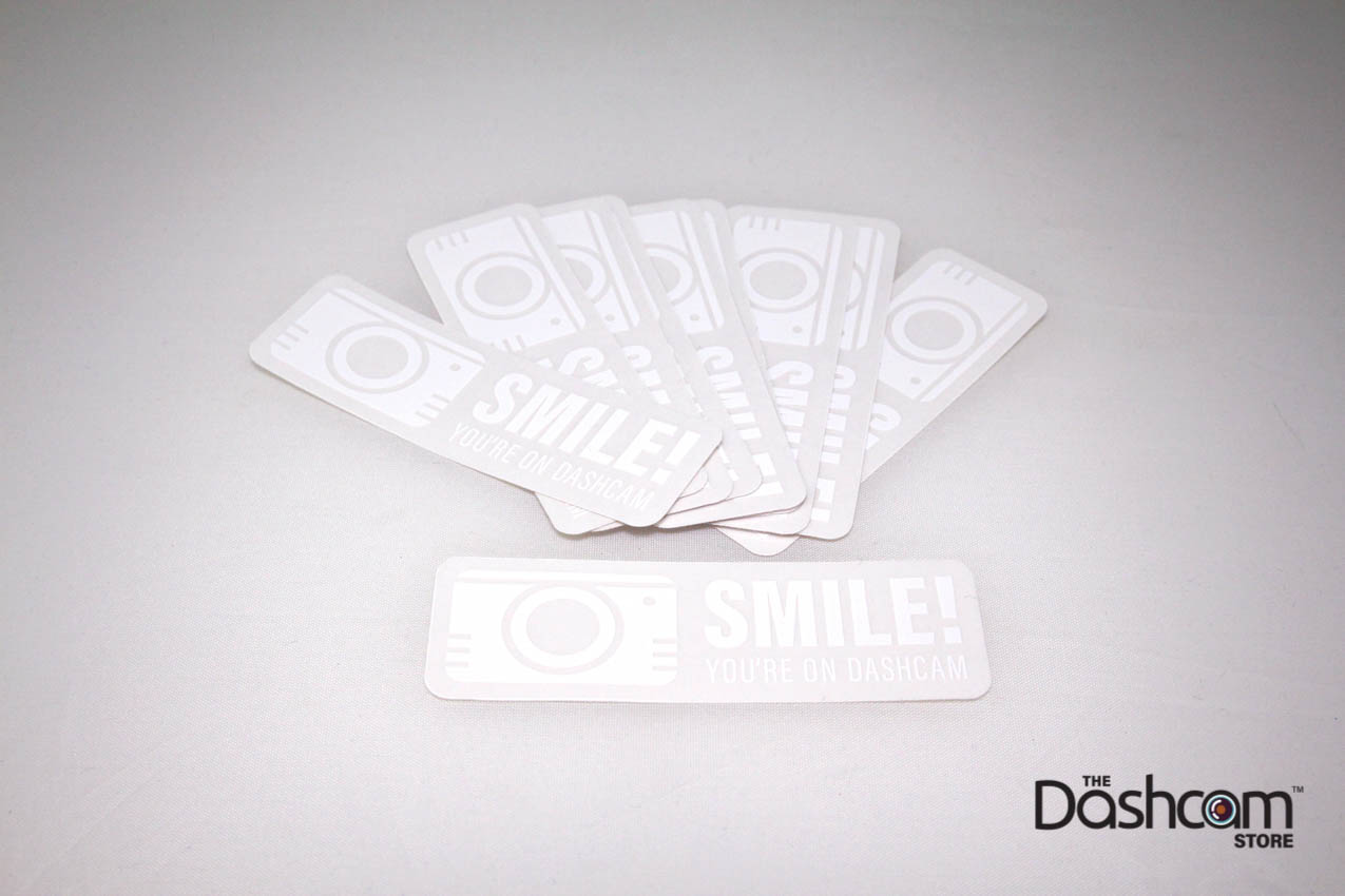 Funny Dash Cam Warning Sticker - 'Smile You're On Dash Cam' Vinyl Decal For Cars & More