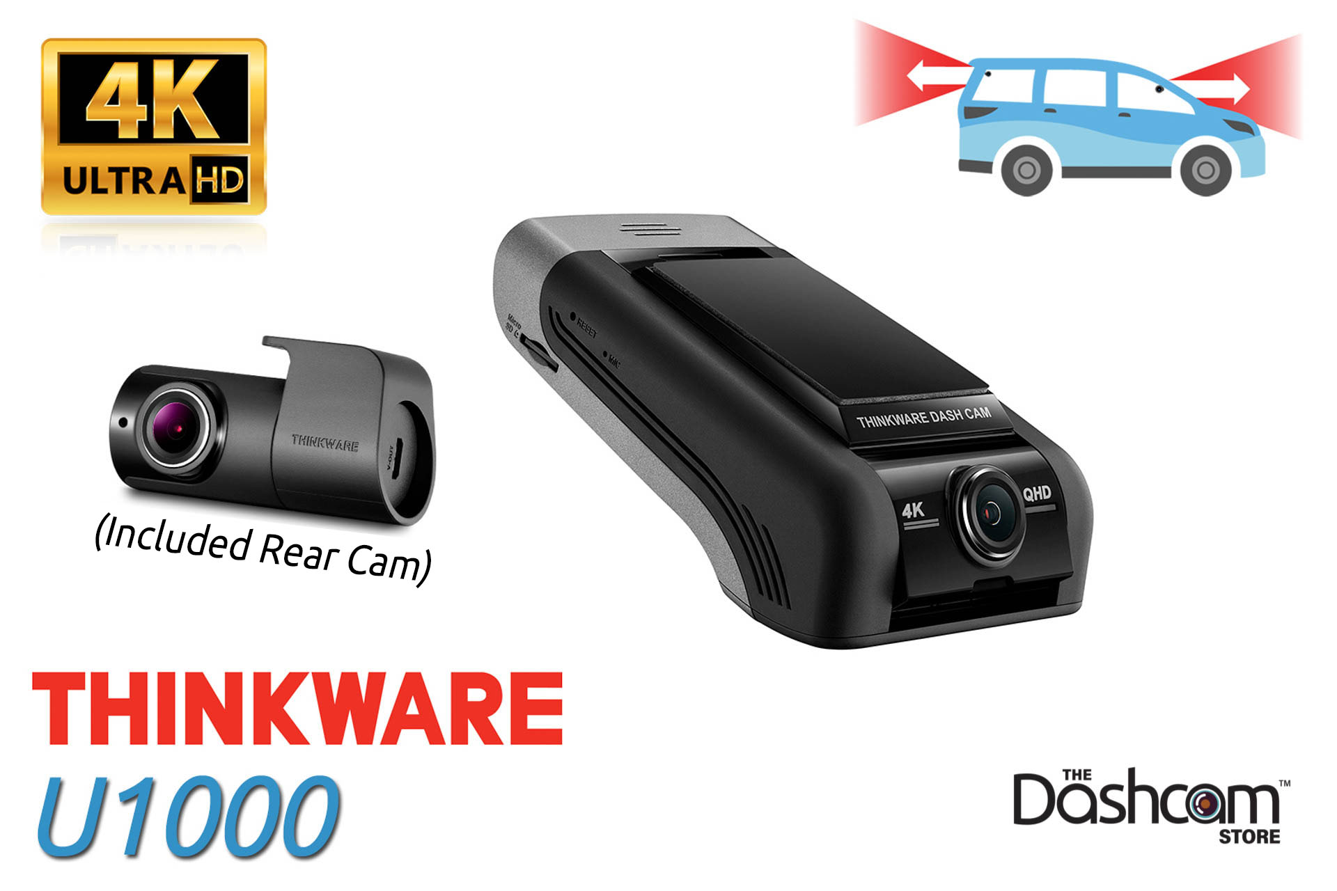 Thinkware U1000 Dash Cam 4k Front 2k Rear W Wifi Gps
