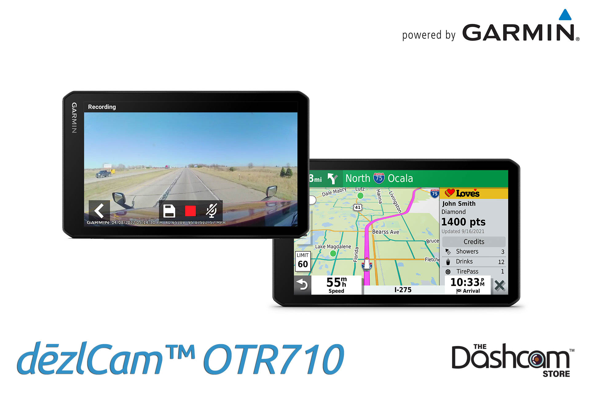 Garmin dezlCam OTR710 - 7 GPS Truck Navigator with Built-in Dash Cam