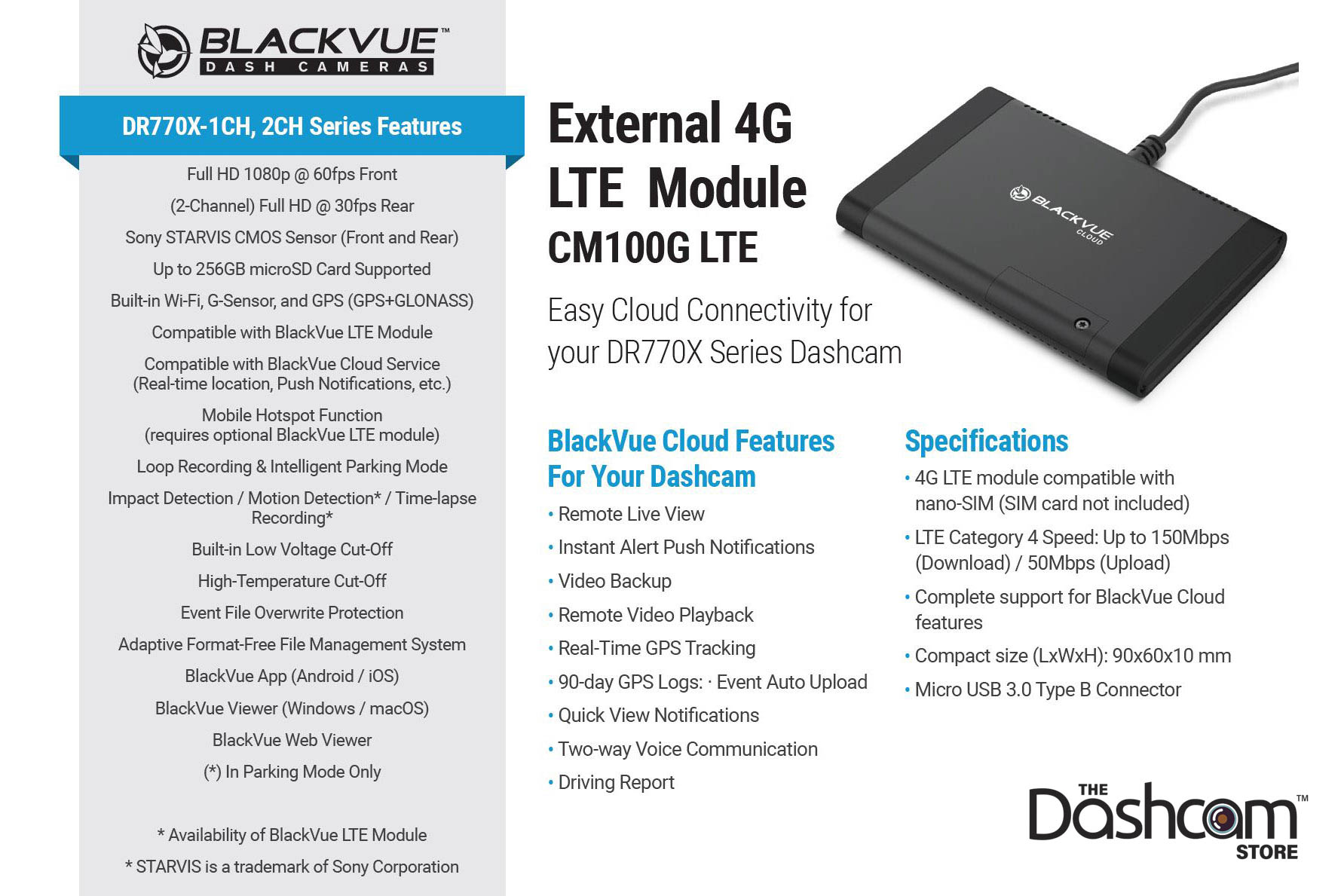 アクセサリー BLACKVUE DR770X 1CH Shop BlackVue DR770X-1CH 1080p Cloud-Ready Dashcam | BVNA