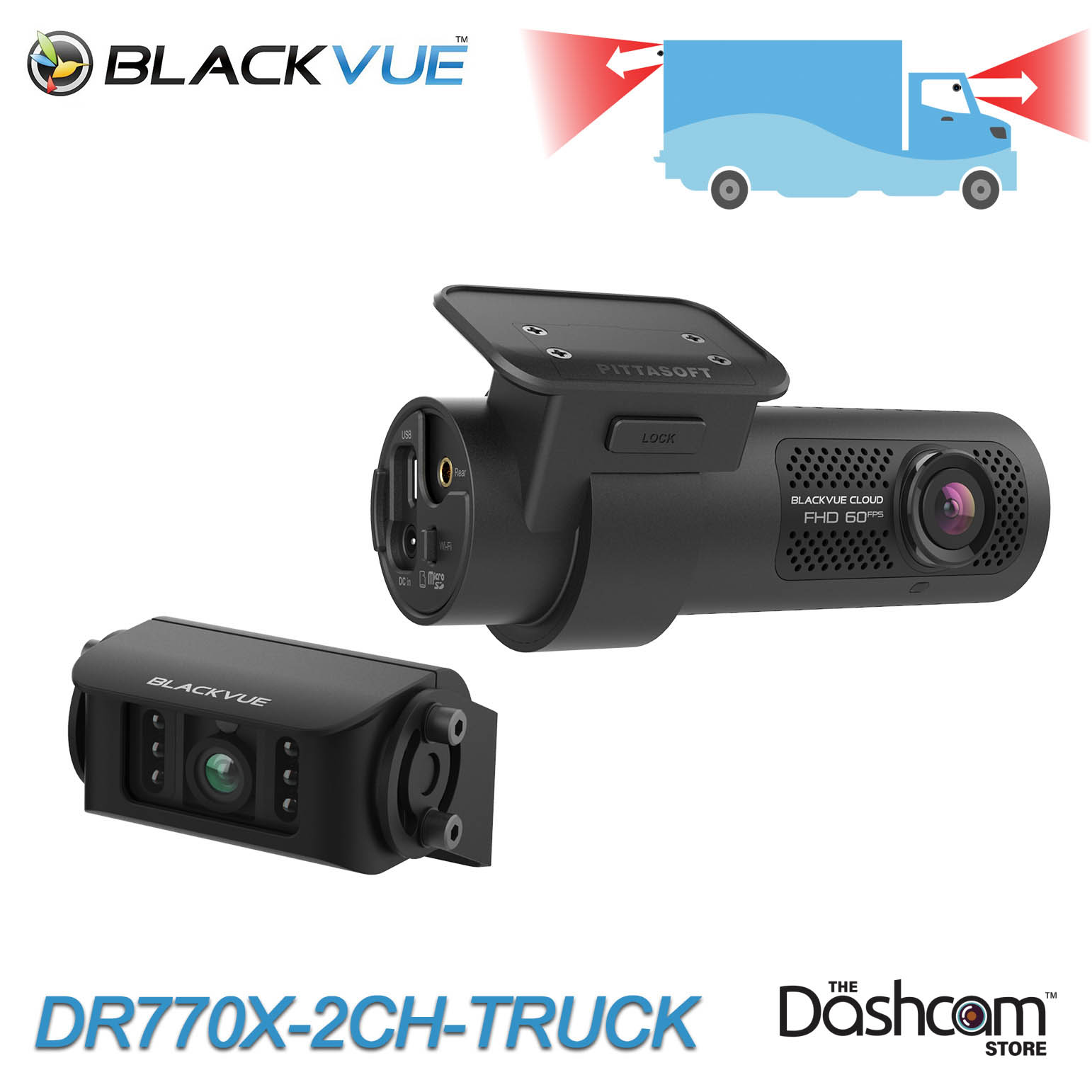 BlackVue DR770X-2CH-LTE 1080p LTE Front + Rear Dash Cam With SIM Card