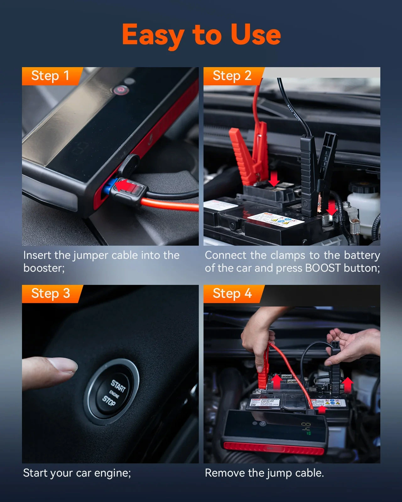 ROOBOOST RB-Pro-1500 3in1 Car Jump Starter – 1500A Peak, 16000mAh Power Bank With Wireless Charging & LED Light-1071379