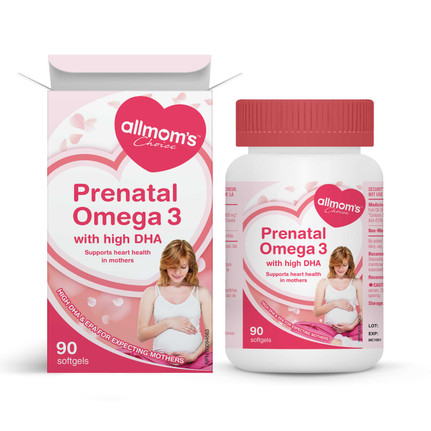 Allmom's Choice Prenatal Omega 3 1000mg fish oil 500 mg High DHA is essential prior to and during pregnancy for both the mother and the fetus Allmom's Choice Prenatal Omega 3 1000mg fish oil 500 mg High DHA is essential prior to and during pregnancy for both the mother and the fetus