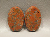 Natural Stone Copper Rose Matched Pair Red Cabochons #23