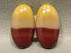 Mookaite Jasper Red Yellow Matched Pair Semiprecious Gemstones #14