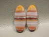 Red Striped Banded Bacon Candy Opal Matched Pair Stone Cabochons #5