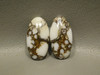 Wild Horse White Stone Cabochons Ovals Matched Pairs for Earrings  #28