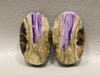 Purple Charoite Chatoyant Cabochons Stones Earring Pairs #14