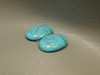 Turquoise Gemstone Blue Ovals Matched Pair Cabochon Stones #15