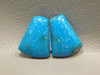 Turquoise Gemstone Blue Trapezoids Matched Pair Cabochon Stones #3