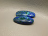 Bluebird Arizona Azurite Malachite Pairs Ovals Stones Cabochons #1