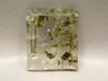 Green Epidote Crystal Inclusions in Quartz Cabochon Gemstone #Q5