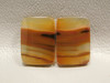 Banded Agate Rectangle Shaped Matched Pair Cabochons #4