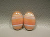 Carnelian Agate White and Orange Banded Cabochons Matched Pairs #12