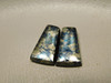 Covellite Pyrite Matched Pairs Earring Cabochons Stones #19