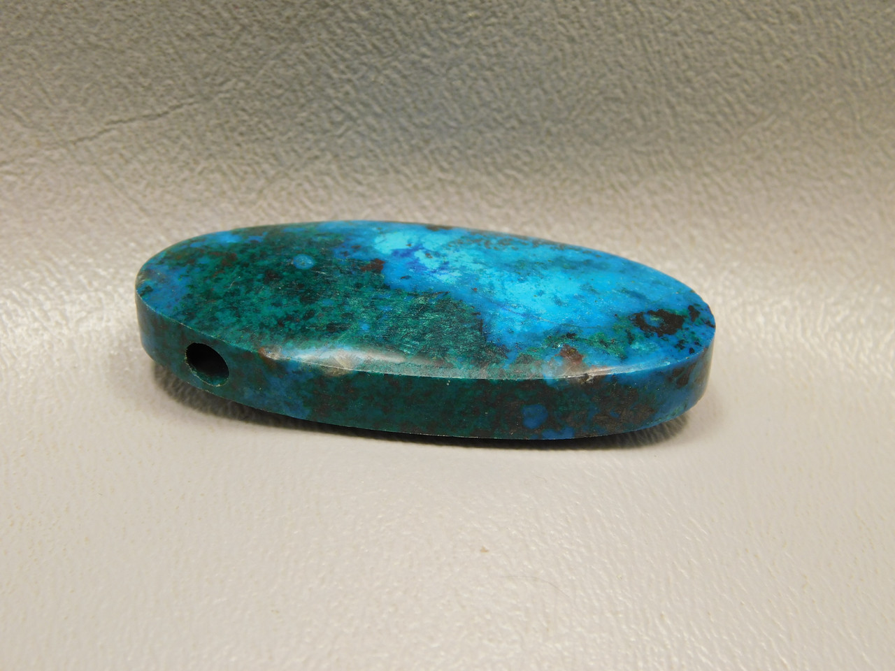 Chrysocolla Shattuckite Stone Bead Pendant #3