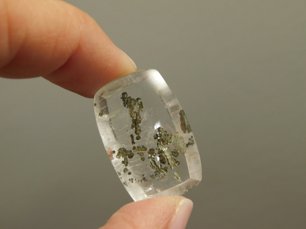 Pyrite Included Quartz Cabochon #Q13