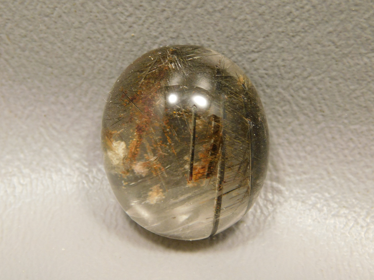 Included Quartz Tourmaline and Rutile Cabochon #Q6