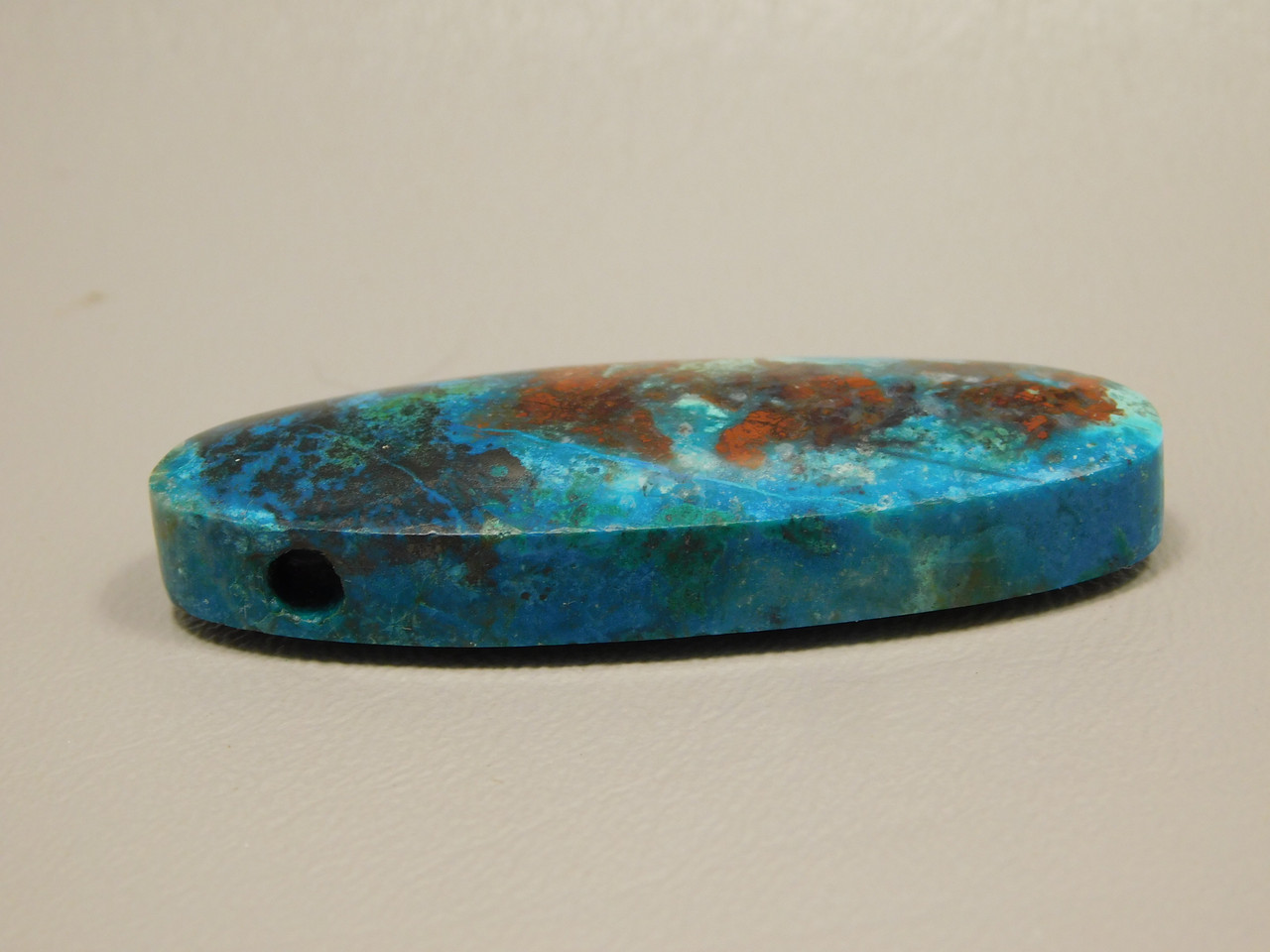 Chrysocolla Shattuckite Stone Bead Pendant #11