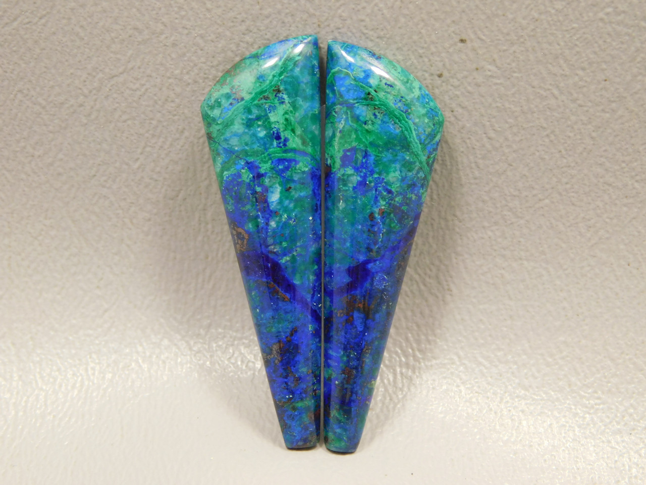 Azurite Malachite Bluebird Matched Pair Cabochons #13