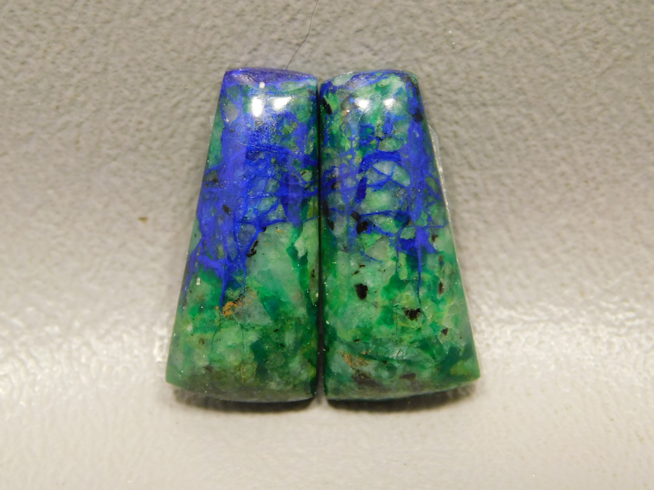 Azurite-Malachite Matched Pair Cabochons #4