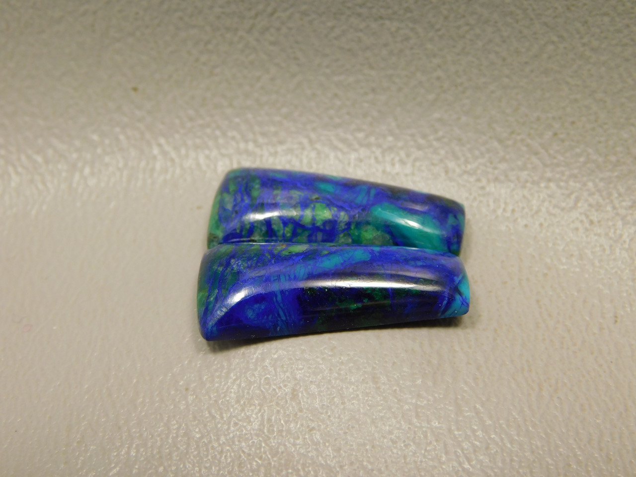 Azurite Malachite Bluebird Matched Pair Cabochons #20
