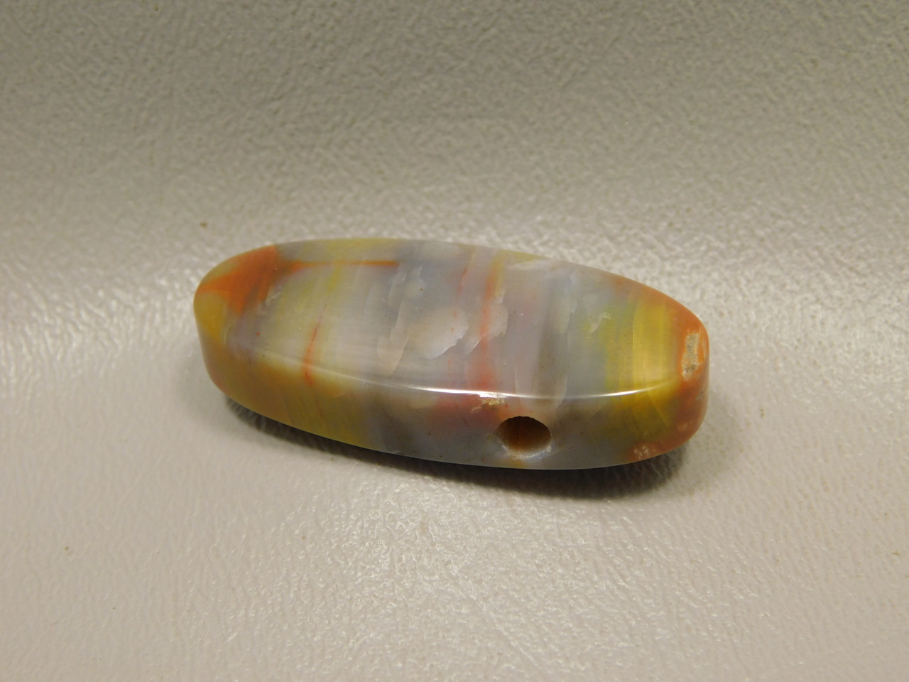 Arizona Rainbow Petrified Wood Stone Bead Pendant #4