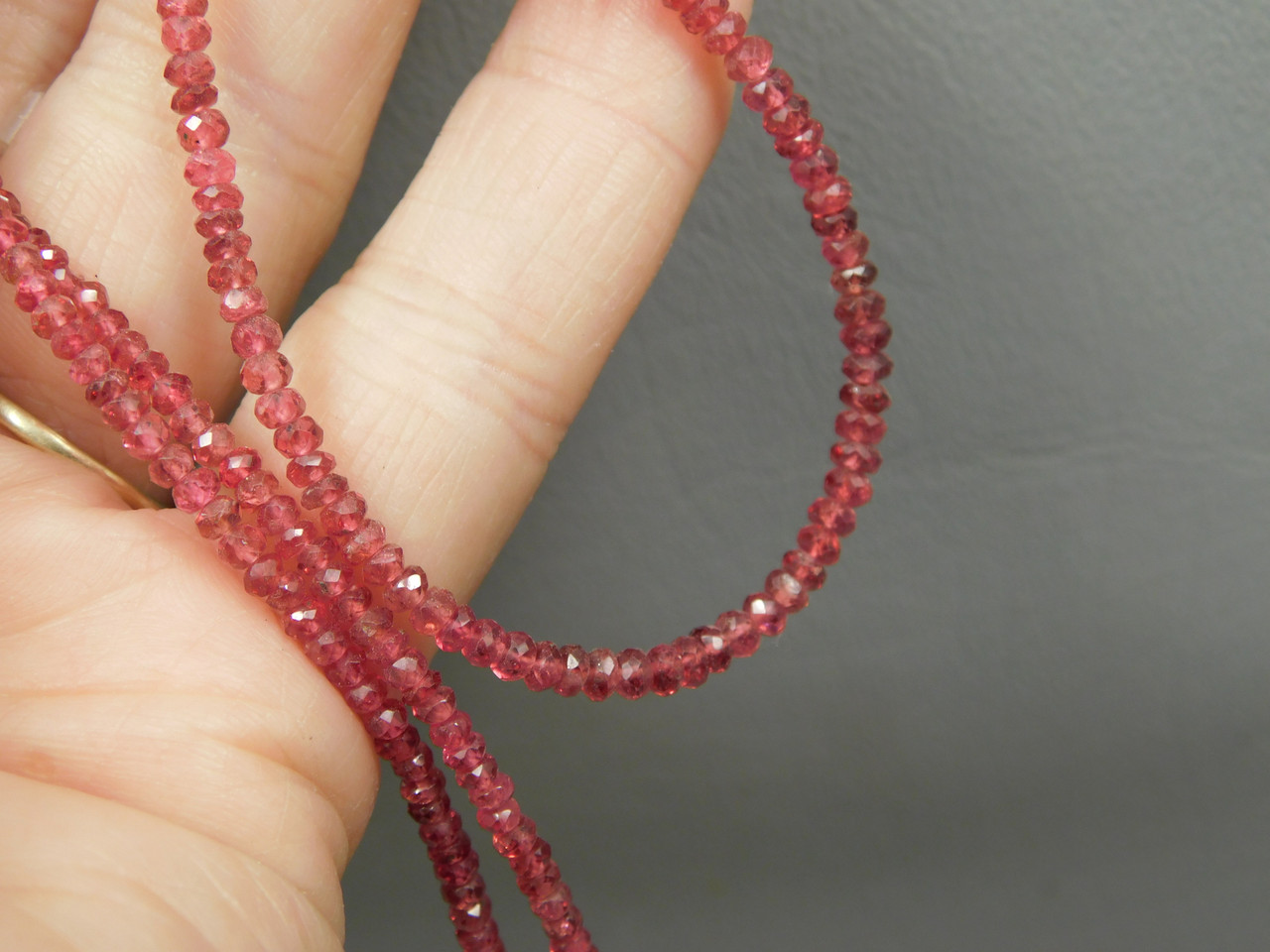 Red Spinel Beads Necklace Drilled Gemstone Beads Strand