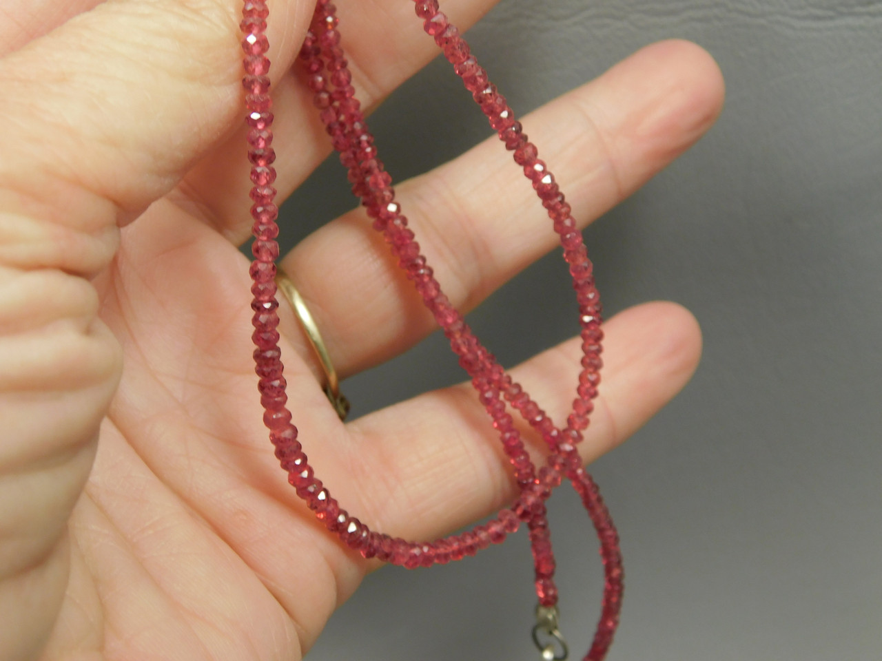 Red Spinel Beads Necklace Drilled Gemstone Beads Strand