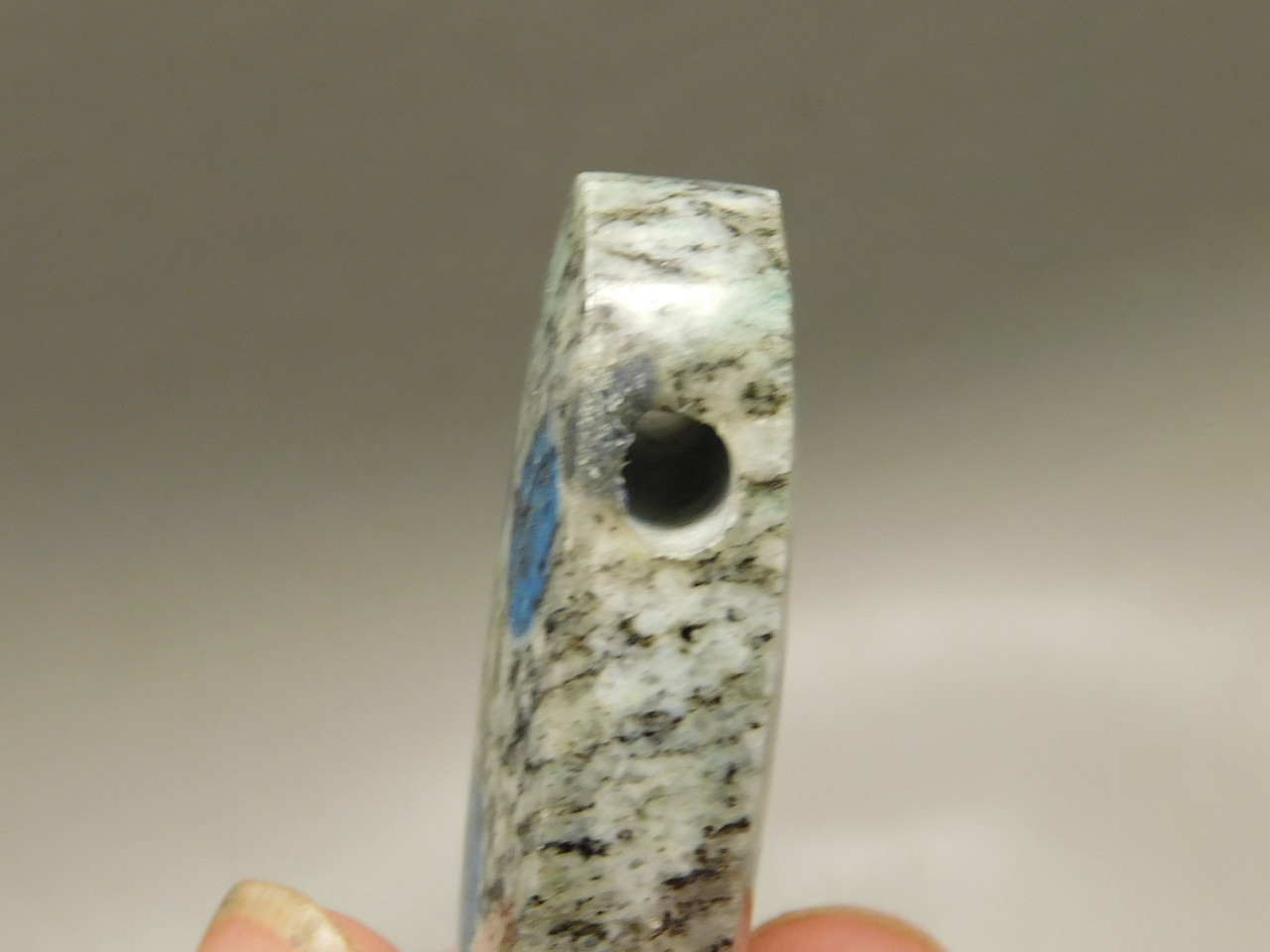 K2 Azurite Granite Stone Bead Pendant #11