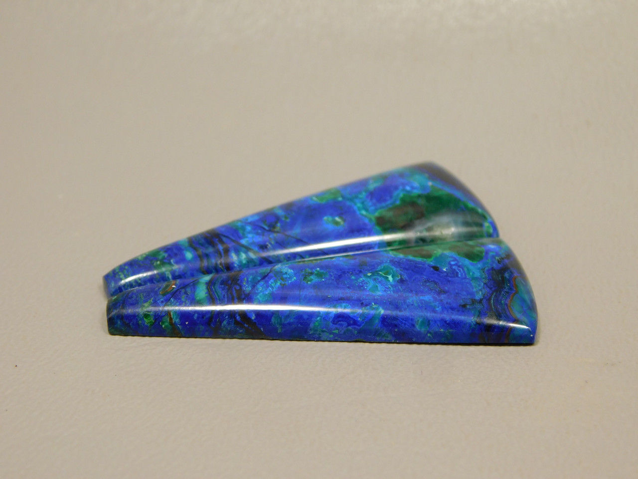 Azurite Malachite Bluebird Matched Pair Cabochons #18
