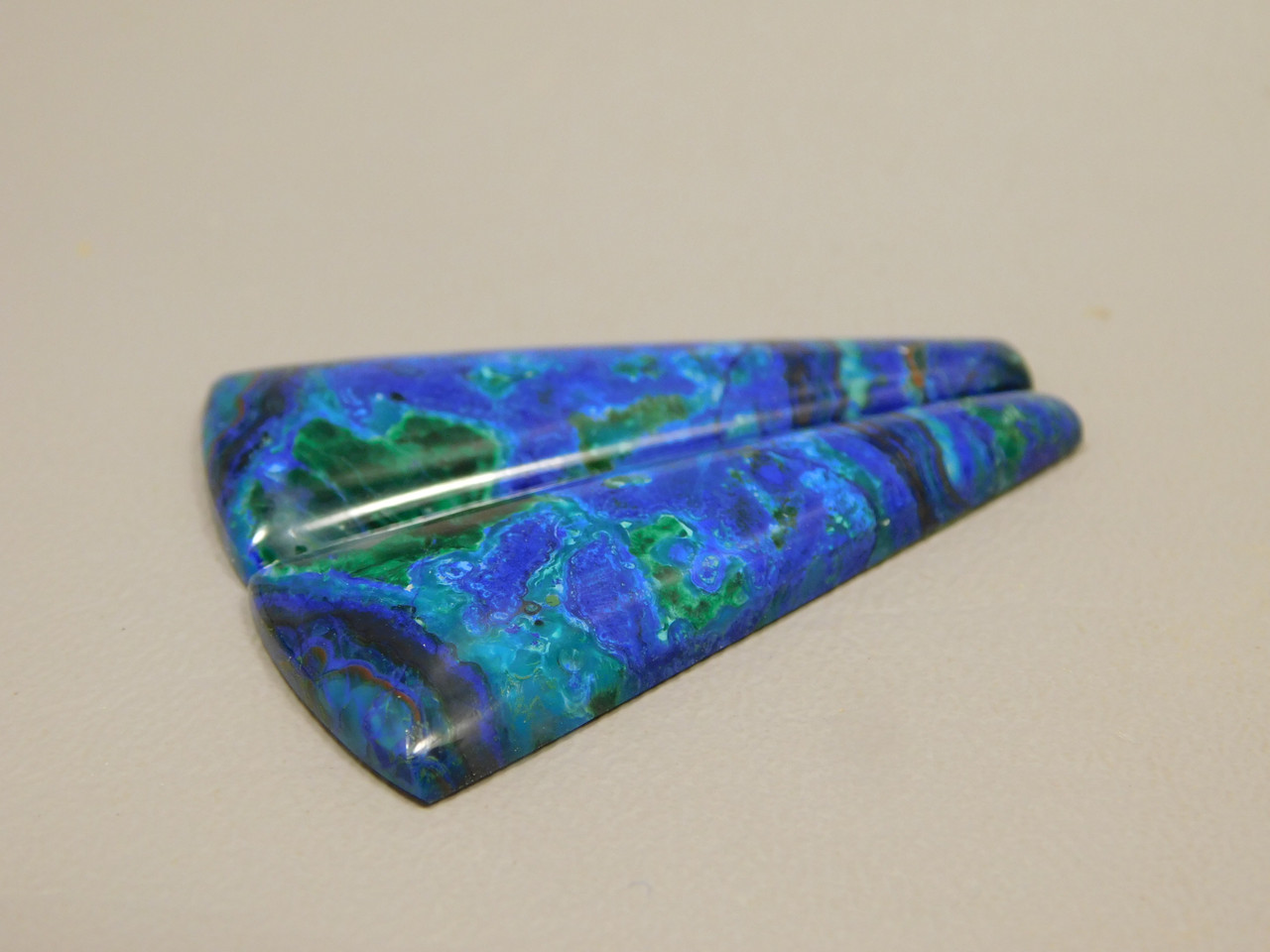 Azurite Malachite Bluebird Matched Pair Cabochons #18