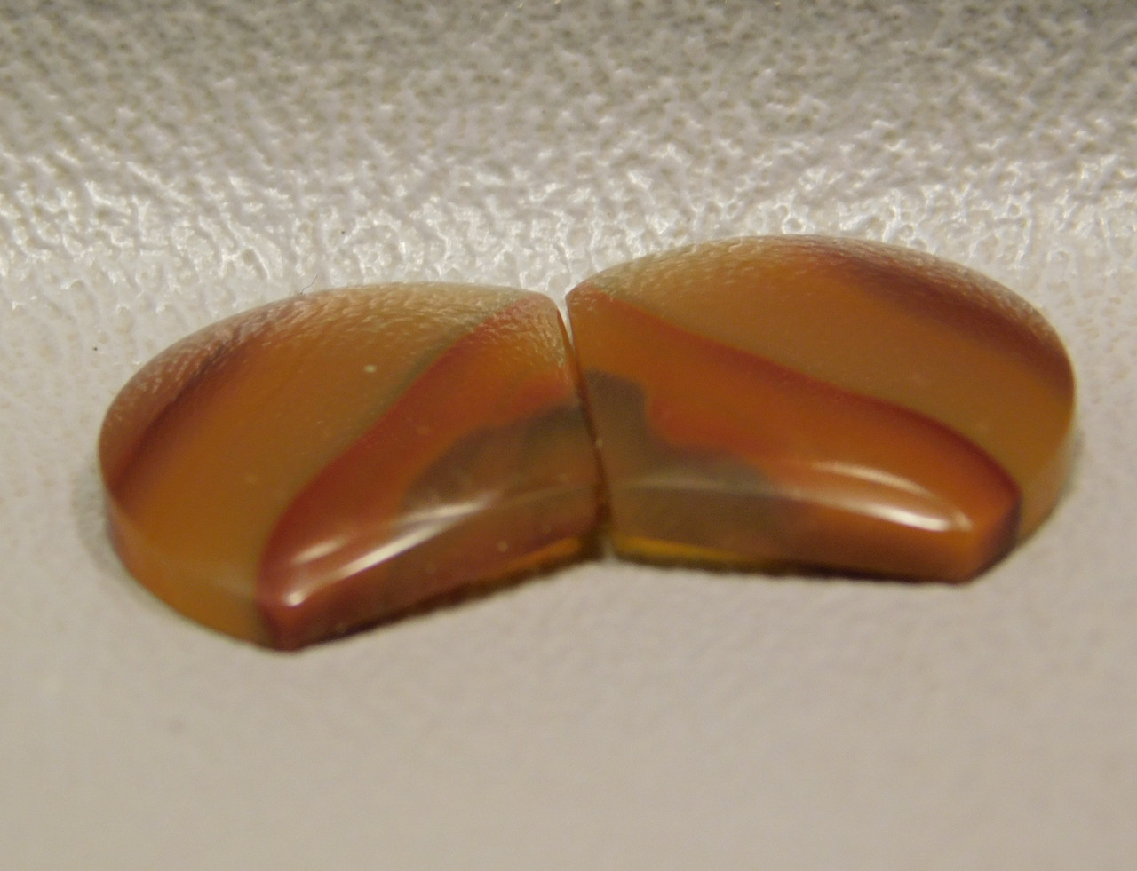 Brazilian Piranha Agate Matched Pair Cabochons Bar Gemstones #3