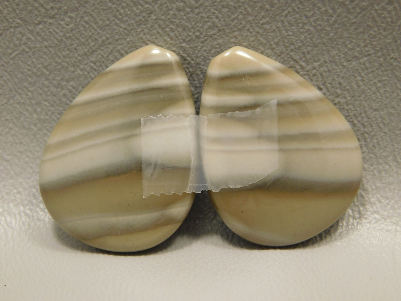 Polish Flint Earrings Matched Pair Stones Cabochons #11