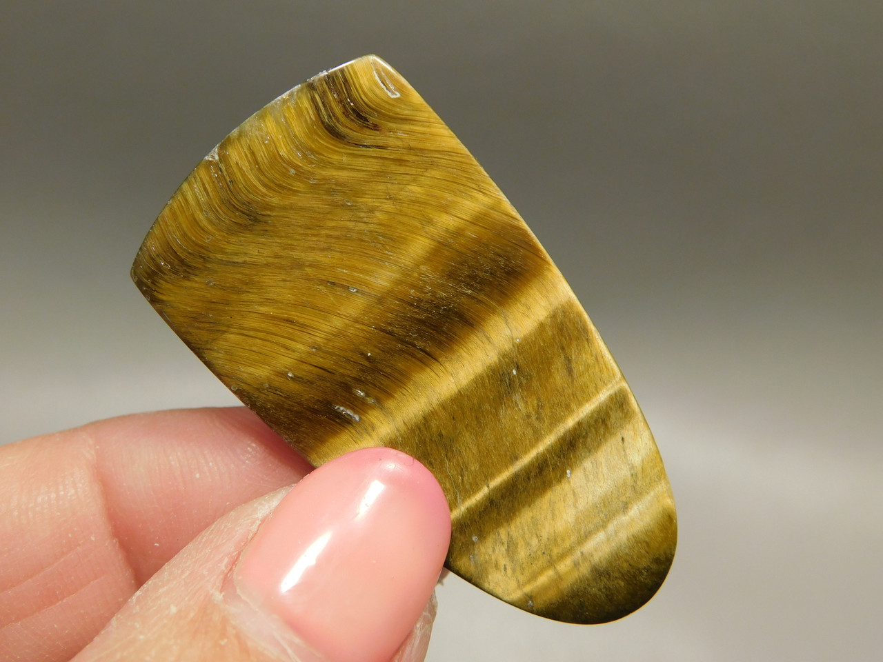 Tongue Shaped Custom Cut Tigereye Tiger's Eye Designer Cabochon #16